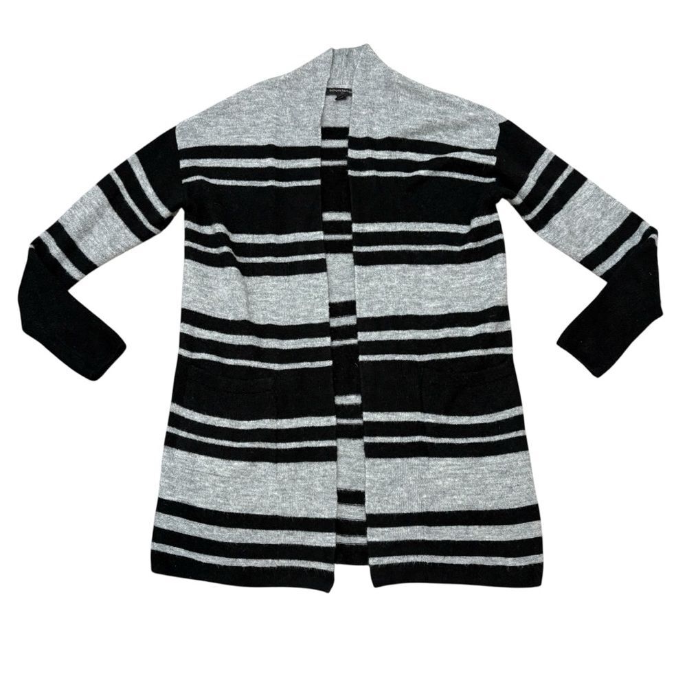Banana Republic Factory Black Gray Grey Striped Open Cardigan Size XS